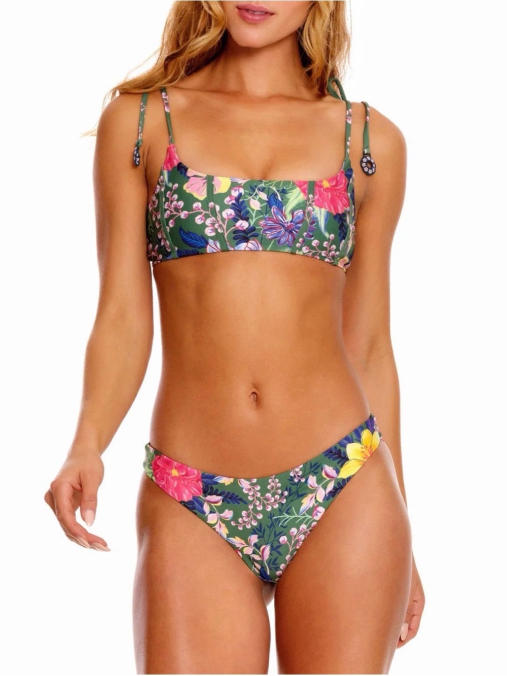 Agua Bendita Genoveva Vessel Lola Bikini - Floral Bikini Beaded